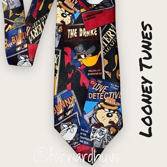 Vintage 1998 Looney Tunes Detective Neck Tie - Picture 3 of 10